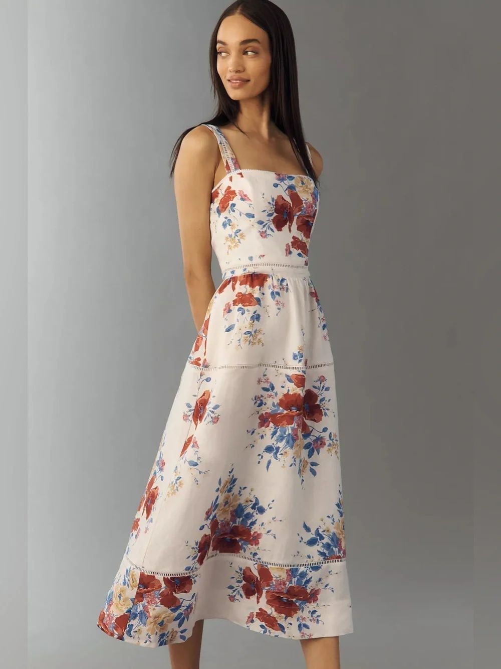 Reformation Everett Linen Midi Dress Size 6